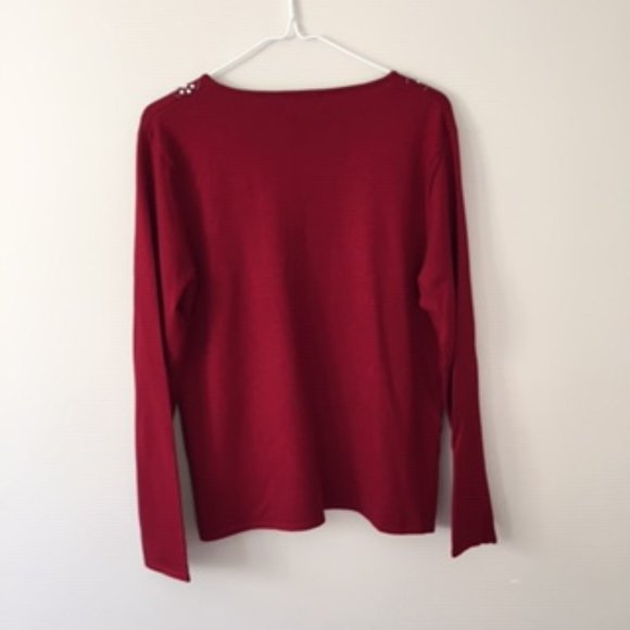 BELLA WOMEN BLOUSE.  SIZE 16.  COLOR MAROON (Brownish Red) - Picture 2 of 3